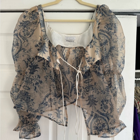 UO Lost In Thought Toile Babydoll Blouse - Picture 4 of 5